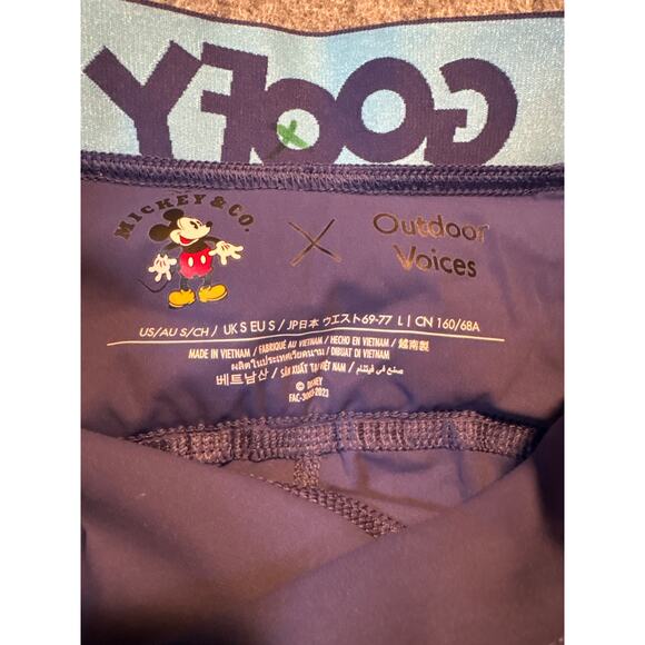 Outdoor Voices x Disney Goofy Lime Blue Leggings With Pouch Size Small - Picture 3 of 7